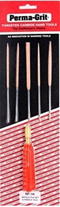 Picture of Set of five 14cm Needle Files and Handle (Red)