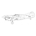 Picture of P40 Kittyhawk 1 3 4 Line Drawing 2884
