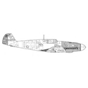 Picture of Messerschmitt Bf109 Line Drawing 2945