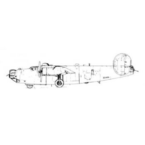 Picture of Consolidated-Vultee B-24 J Liberator Line Drawing 2983