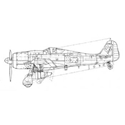 Picture of Focke Wulf FW190 Line Drawing 2993