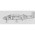 Picture of North American B25 Mitchell H & J Line Drawing 3105